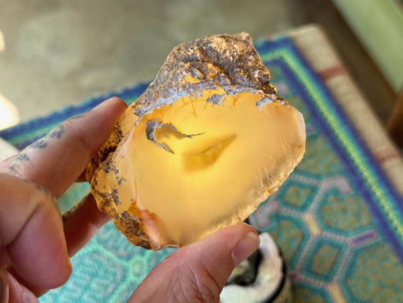 Enhydro Agate with Ancient Moving Water, 187g, Earth and Water Elements, Carnelian Agate for Empowerment & Creativity, Indonesia S687