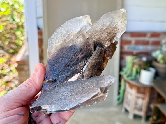 Phantom Selenite, Goethite Inclusion, Self-Standing, 474g, Purification & Energetic Cleansing, Bermejillo, Durango, Mexico V415