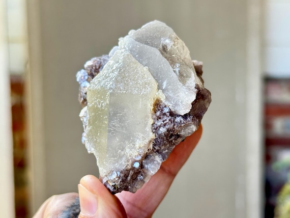 Unicorn Stone Quartz with Blue Tourmaline & Lepidolite, 164g, Aricanga Mine, Minas Gerais, Brazil W706