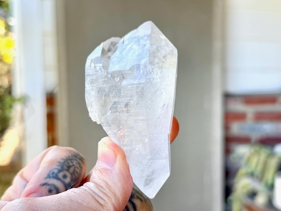 Lemurian Cathedral Quartz, Double Terminated, 156g, Old Find, Serra do Cabral, Minas Gerais, Brazil S154