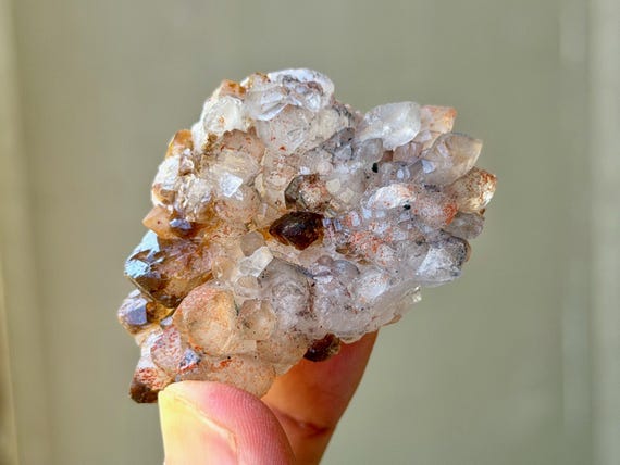 Canga Rose Quartz, Hematite Inclusion, 64g, New Find, Crystallized Rose Quartz, Heart Chakra, Taquaral, Brazil A862