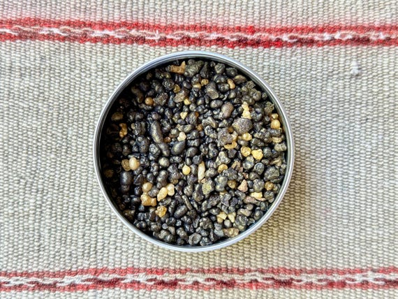 Black Ethiopian Blend Incense Resin with Frankincense, Myrrh, Benzoin and Styrax, Ebony Mishmash Incense for Clearing and Purification