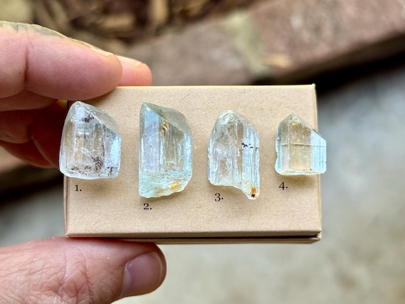 Blue Topaz, Gem Clear with Natural Formations, Choose ONE of Four, Throat & Third Eye Chakra Crystal, Nigeria T321