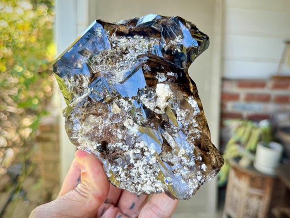 Elestial Smoky Quartz, Amethyst Inclusion, 880g, Fully Terminated, Root Chakra, Aracuai, Minas Gerais, Brazil W551