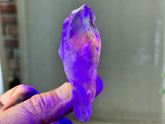 Powellite Phantom Root Quartz, UV Reactive & All Natural, 69g, New Find, Raw Unpolished Powellite Quartz, Bahia, Brazil T759