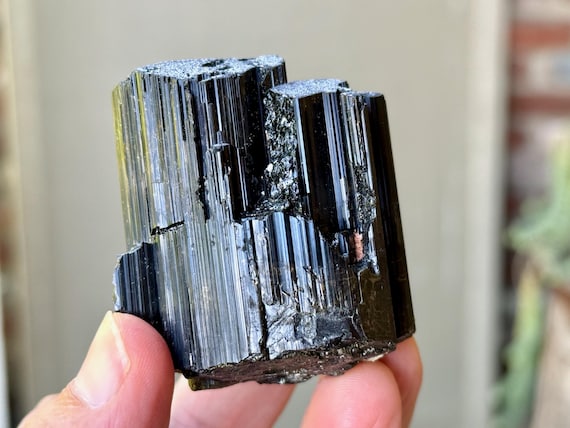 Black Tourmaline, Natural & Self-Standing, Mild Dravite Inclusion, 194g, Grounding and Protection, Aracuai, Minas Gerais, Brazil W674