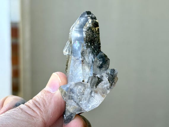 Black Tourmaline Quartz, Starbrary Markings, 55g, New Find, Diamantina, Minas Gerais, Brazil T967