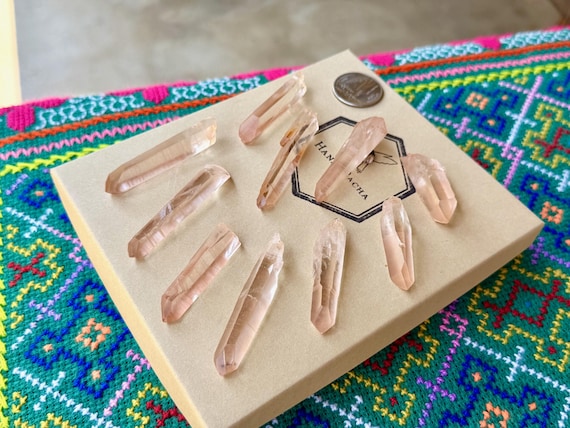Tangerose Lemurian Quartz Lot, 10 pcs, New Find, Sacral Chakra, Minas Gerais, Brazil B388