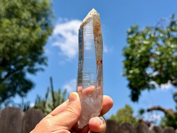 Cathedral Laser Quartz, Water Clear & Elongated Formation, 172g, New Find, Akashic Record, Diamantina, Minas Gerais, Brazil A914