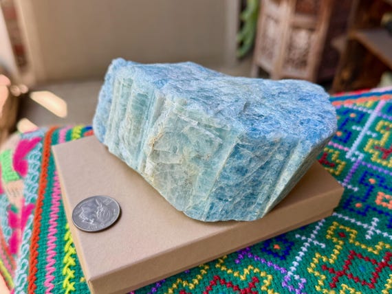 Aquamarine, Natural & Self-Standing, 877g, Throat Chakra, Self-Expression, Bahia, Brazil W762