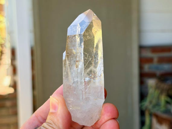 Golden Healer Lemurian Quartz, Water Clear & Semi-Polished, 177g, New Find, Diamantina, Minas Gerais, Brazil B298