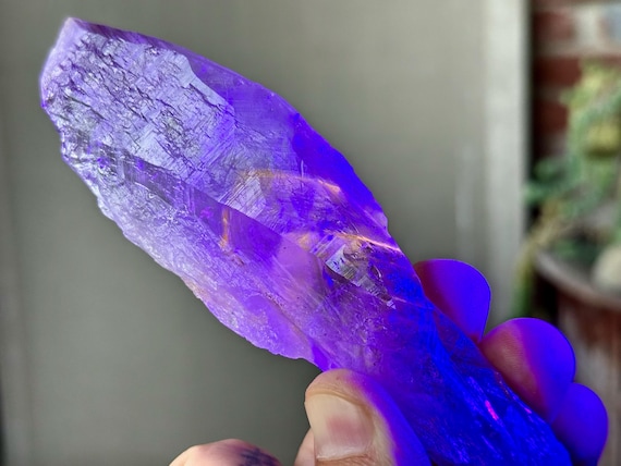 Powellite Phantom Root Quartz with Amethyst, Natural & UV Reactive, 161g, New Find, Raw and Unpolished, Bahia, Brazil T672