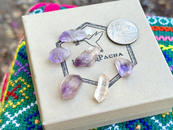 Indigo Child Amethyst Lot,  6 pcs, Old Find, Spiritual Evolution, Madagascar B645
