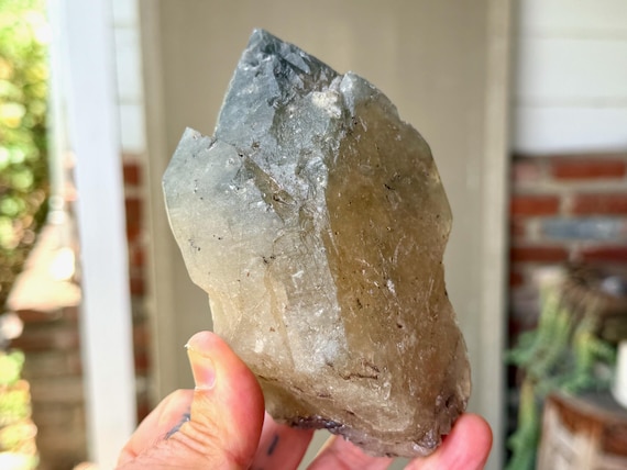 Cathedral Citrine with Blue Tourmaline, 680g, Old Find, Channeling & Mediumship, Jenipapo, Minas Gerais, Brazil V525