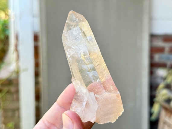 Diamantina Laser Quartz, Pale Pink Hue & Etched Textures, 110g, Rare Find, Energetic Clearing, Minas Gerais, Brazil R302