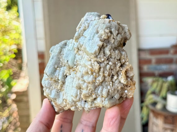 Orthoclase Feldspar with Purple Fluorite, Self-Standing, 807g, Rare Find, Divino Das Laranjeiras, Minas Gerais, Brazil W573