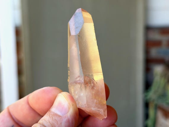 Tangerose Lemurian Quartz, Time Link Activation, 46g, New Find, Stimulating Energy, Sacral Chakra, Minas Gerais, Brazil B238