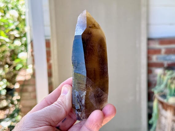 Pele's Dream Lemurian, Smoky Citrine, 296g, New Find, Shadow Work & Trauma Healing, Goias, Brazil V339