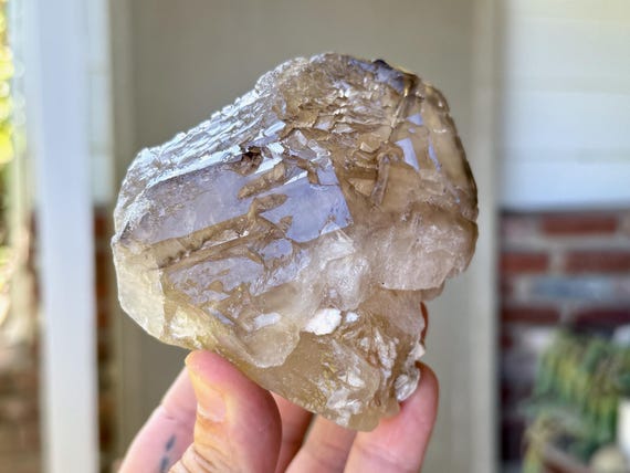 Elestial Smoky Quartz with Citrine, Scepter Formation, 634g, Self-Healed, Grounding & Manifestation, Aracuai, Minas Gerais, Brazil V060