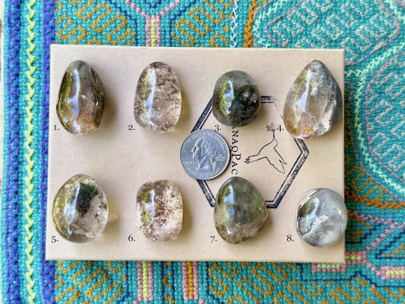 Lodolite Quartz Lenses, Choose ONE of Eight, Polished Garden Quartz Crystals with Colorful Inclusions, Minas Gerais, Brazil S578