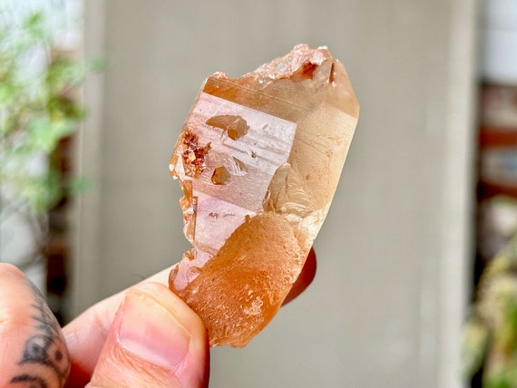 Red Rutile Lemurian Quartz with Angel Hair Rutile Inclusions, 86g, Rare Find, Diamantina, Minas Gerais, Brazil R021