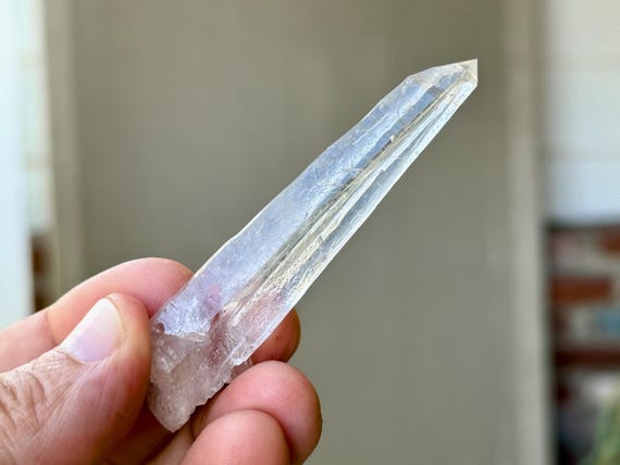 Laser Quartz, Elongated Wand Formation, 16g, Crystal for Directing Energy, Diamantina, Minas Gerais, Brazil T483