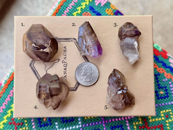 Elestial Smoky Quartz & Amethyst, Choose ONE of Five, Spiritual Protection, Aracuai, Minas Gerais, Brazil B266