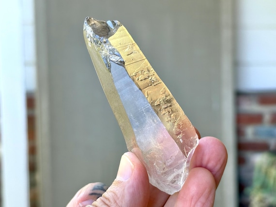 Lightning Strike Lemurian Citrine, Starbrary Glyph Imprints & Exploded Termination, 99g, Rare Find, Goias, Brazil T533