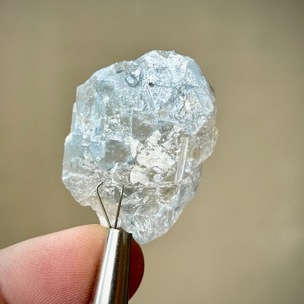 Indicolite Quartz, Rare Find, Quartz with Pale Blue Tourmaline Inclusion, Third Eye Chakra, Clairvoyance, Afghanistan P854