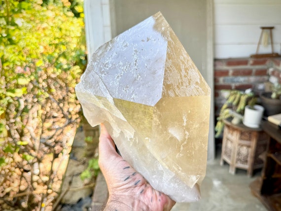 Brazilian Citrine, All-Natural, Self-Standing Formation, 7.4 Kilo (16+ Pounds), Aracuai, Minas Gerais, Brazil W402