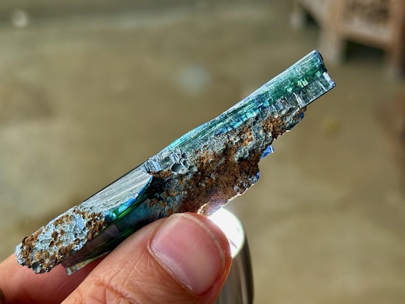 Vivianite, Blue & Green Hues, Natural Formation, 17g, Heart Chakra, Visualization and Forgiveness, Amazonas, Brazil A517