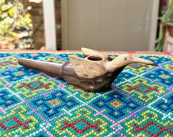 Hummingbird Pipe, Traditional Wooden Tobacco Pipe for Shamanic