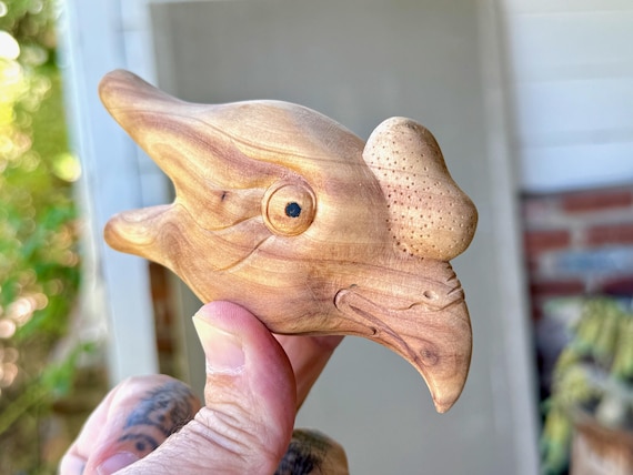Condor Kuripe, Traditional Shamanic Applicator Pipe, Hand Carved from a Single Block of Fragrant Cemara Wood