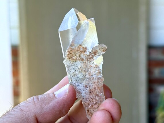 Black Tourmaline Quartz, Mother & Child Formation, 58g, New Find, Water Clear Quartz, Cabasaco Mine, Diamantina, Minas Gerais, Brazil T354