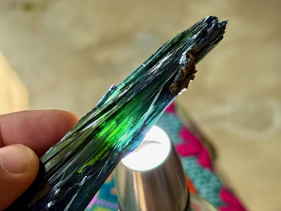 Vivianite, Natural Blue & Green Hues, 62g, Heart Chakra, Visualization and Forgiveness, Amazonas, Brazil A708