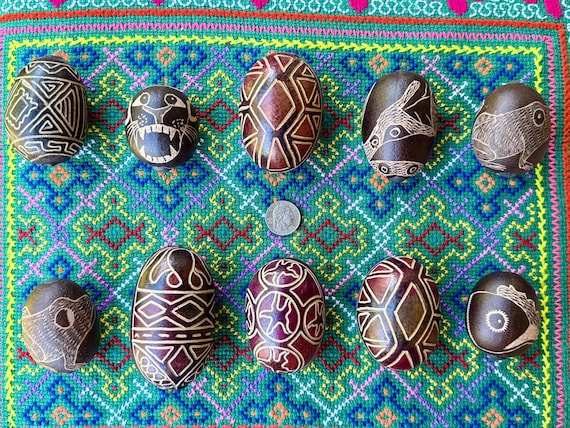 Shaman Rattle, Traditional Shipibo Gourd Shaker, Condor, Snake, Jaguar, Frog or Traditional, Handmade in Iquitos, Peru