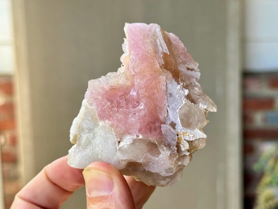 Canga Rose Quartz, Self-Standing Formation, 222g, New Find, Crystallized Rose Quartz for Heart Chakra, Taquaral, Minas Gerais, Brazil W830