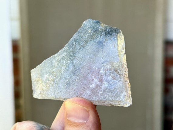 Indicolite Quartz, Blue Tourmaline Inclusion, 61g, New Find, Psychic Ability & Mediumship, Jenipapo, Minas Gerais, Brazil T322