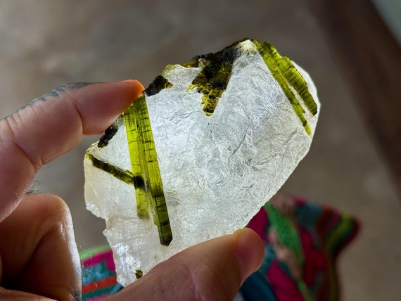 Green Tourmaline Quartz, 155g, New Find, Heart Chakra & Purification, Coronel Murta, Minas Gerais, Brazil V170
