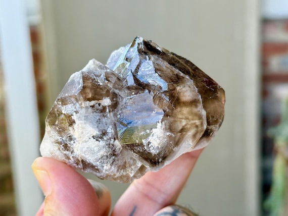 Elestial Smoky Quartz, Feldspar Inclusion, 203g, Grounding & Protection, Root Chakra, Aracuai, Minas Gerais, Brazil W408