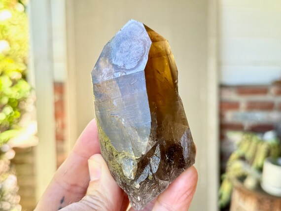 Pele's Dream Lemurian Quartz, Channeling Formation, 299g, Smoky Citrine Lemurian Quartz for Trauma Healing, Cristalina, Goias, Brazil W444