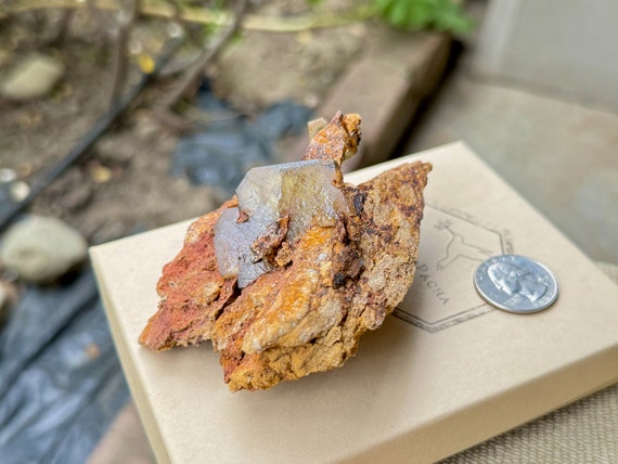 Golden Barite on Matrix, New Find, Yellow Barite in Tabular Formation, Inner Vision, Crown Chakra, Miraflores, Huanuco, Peru W243