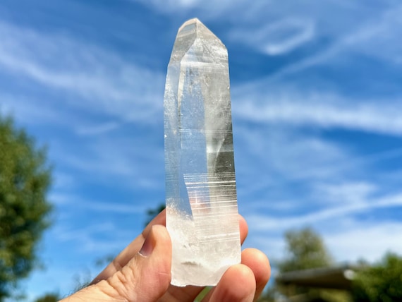 Blue Needle Lemurian Quartz with Mild Blue Needle Inclusions and Ghostly White Phantom, 230g, New Find, Bahia, Brazil W608