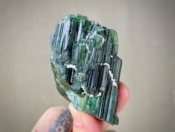 Green Tourmaline with Exquisite Luster and Deep Color, 181g, Rare Find, Heart Chakra, Nervous System Support, Minas Gerais, Brazil X540