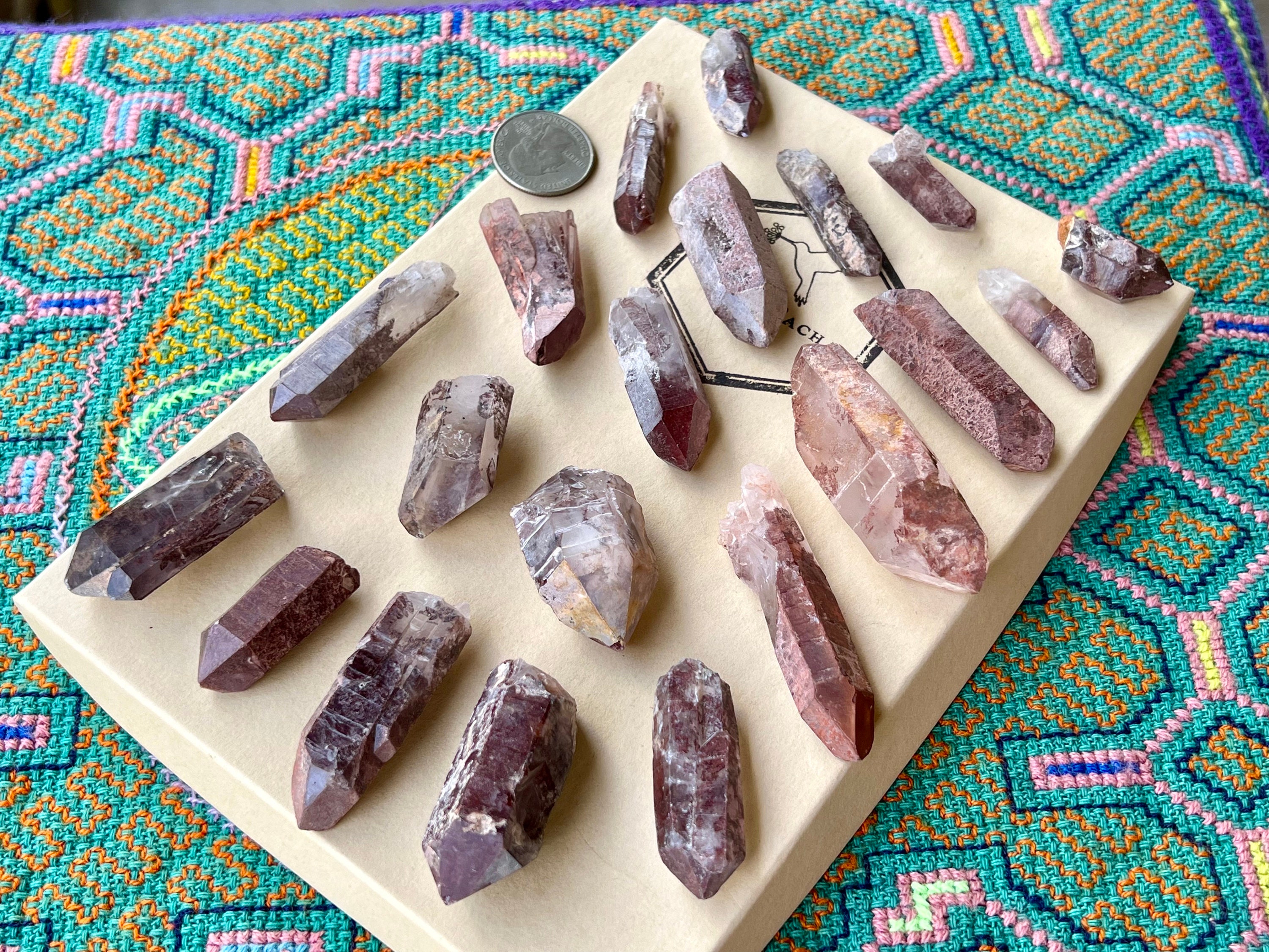 Red Hematite Quartz Crystal Lot, 20 Pieces, Wholesale Lot, Quartz