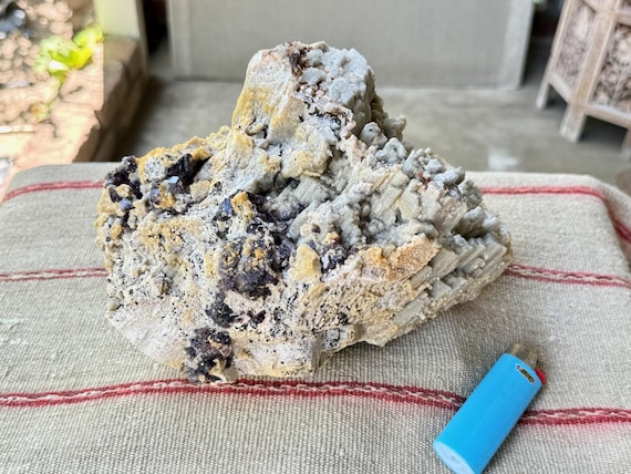 Orthoclase Feldspar with Purple Fluorite, 3.6 Kilo, Rare Find, Crystal for Times of Transition & New Beginnings, Minas Gerais, Brazil W531