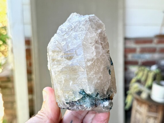 Quartz with Blue Tourmaline and Lepidolite, 581g, New Find, Third Eye Chakra, Minas Gerais, Brazil W427