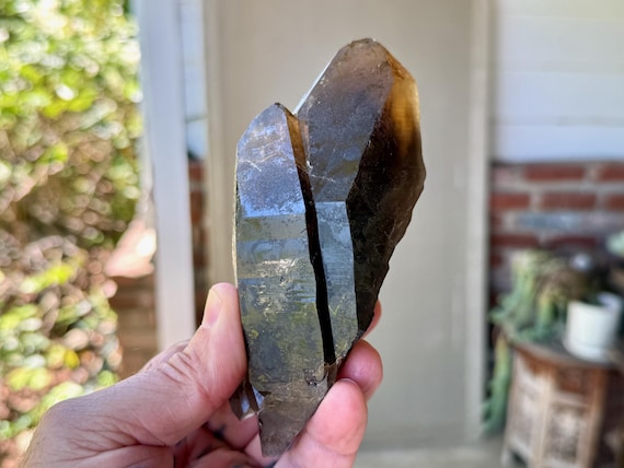 Pele's Dream Lemurian Citrine, Tantric Twin & Double Terminated, 402g, New Find, Shadow Work, Goias, Brazil V413
