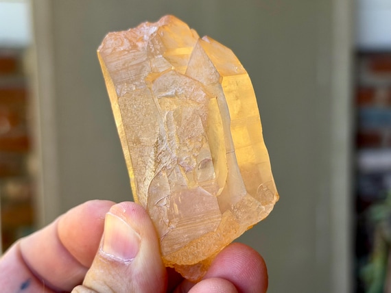 Tangerine Lemurian Quartz, 120g, New Find, Sacral Chakra, Minas Gerais, Brazil B425