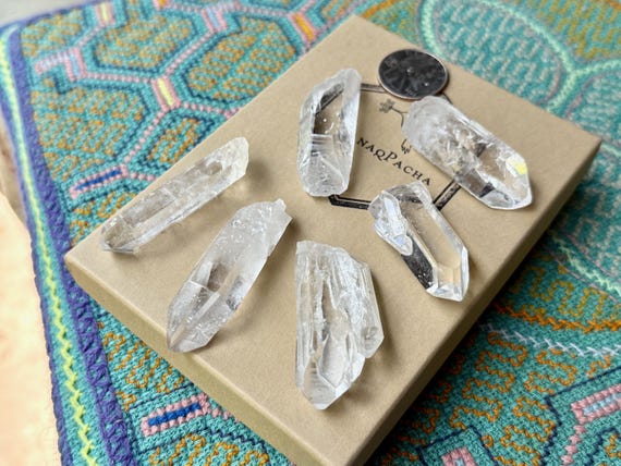 Starbrary Quartz Lot, Tomas Gonzaga Mine, 6 Pieces, Water Clear Crystals with Star Markings, Corinto, Minas Gerais, Brazil T077